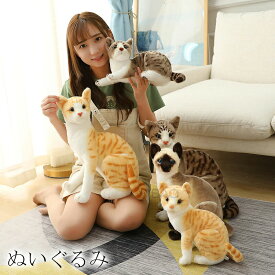 猫 ぬいぐるみ リアル シャムネコ タヌキ猫 茶トラ猫 ペット シャム猫 ねこ 本物 そっくり ネコ 子ども キッズ ギフト クリスマス プレゼント 子供 女の子 贈 かわいい ふわふわ 男の子