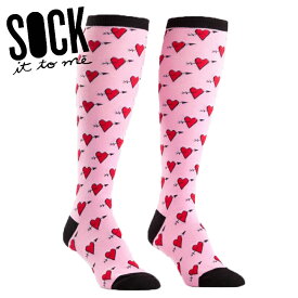 【メール便対応】ハイソックス レディース 靴下 派手 ハート ピンク 総柄 ブランド 【Hearts】 Sock It To Me[ソック イット トゥ ミー] 春 春夏