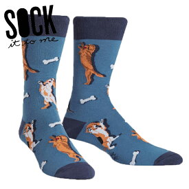 【メール便対応】 ソックス メンズ 靴下 総柄 犬 動物 クルーソックス【Raise the Woof】 Sock It To Me[ソック イット トゥ ミー] 春 春夏