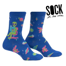 【メール便対応】クルーソックス ソックス レディース 靴下 総柄 【InterGalactic Reading List】 Sock It To Me[ソック イット トゥ ミー] 春 春夏