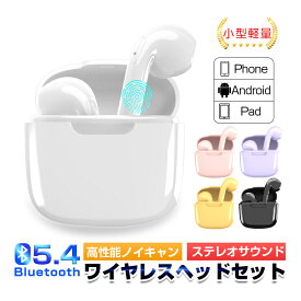 【 名入れ 印刷 】ワイヤレスイヤホン Bluetooth5.4 iPhone/iPad/Androidスマホ/タブレット 生活防水 両耳 片耳 通話 小型 軽量 充電ケース付き Type-C充電 通勤 通学 テレワーク WEB会議 ハイレゾ 90日保証付き 日本語取扱説明書