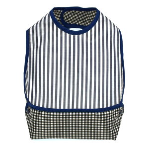 【ラスト!12%OFFクーポン】【ゆうパケット配送】 お食事エプロン スタイ ビブタイプ ベーシックストライプ 綿100% 紺 ビブ よだれかけ 前掛け 赤ちゃん ベビー 出産祝い 男の子 女の子 小学