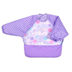 【ラスト!12%OFFクーポン】【ゆうパケット配送】 お食事エプロン 長袖タイプ ユニコーンファンタジー ビブ よだれかけ 前掛け 赤ちゃん ベビー 出産祝い 女の子 小学校