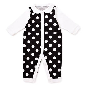 【新スクールアイテム特割フェア開催中】カバーオール・ロンパース polka dot large(black) (赤ちゃん ベビー 新生児 出産祝い ギフト 女の子) 小学校