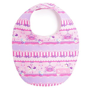 【ラスト!12%OFFクーポン】【ゆうパケット配送】 スタイ 丸型タイプ レースチュールとメリーゴーランド ピンク ビブ よだれかけ よだれカバー エプロン お食事 前掛け 赤ちゃん ベビー 出産