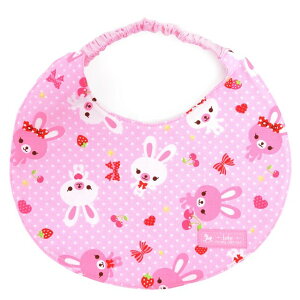 【ラスト!12%OFFクーポン】【ゆうパケット配送】 スタイ 首ひもタイプ ハッピーうさちゃん仲良しうさちゃん 水玉 ピンク ビブ よだれかけ エプロン お食事 前掛け 赤ちゃん ベビー 出産祝い