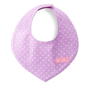 【ラスト!12%OFFクーポン】【ゆうパケット配送】 スタイ 三角タイプ 水玉 パープル地 ピンクドット ビブ よだれかけ エプロン お食事 前掛け 赤ちゃん ベビー 出産祝い 女の子 小学校