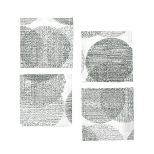 【ゆうパケット配送】 コースター 4枚セット スタンダードタイプ 綿100% ラウンドリズム ドット グレー シンプル おしゃれ 布 キッチン雑貨 プレゼント デザイン シンプル 雑貨 キッチングッ