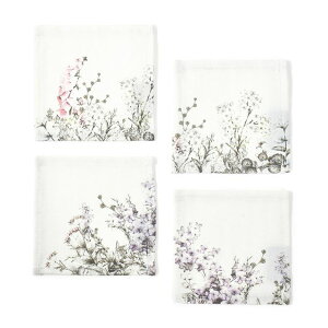 【ゆうパケット配送】 コースター 4枚セット スタンダードタイプ 綿100% フローラルガーデン 花柄 フローラル おしゃれ 布 キッチン雑貨 プレゼント デザイン シンプル 雑貨 キッチングッズ