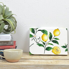 ファブリックパネル Sサイズ 18cm×26cm シトラスレモン レモン フルーツ プロヴァンス 花 玄関 おしゃれ ファブリックボード シンプル 壁掛け 壁飾り ウォールパネル アート 布 パネル インテリア ファブリックアート かわいい