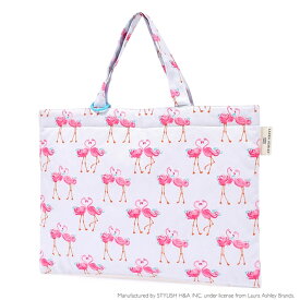 LAURA ASHLEY レッスンバッグ キルティング(ループ付き) Pretty Flamingo 子供用 手提げバッグ お稽古バッグ 絵本袋 通学 入園グッズ 子供 ピアノ レッスンバック おけいこバッグ 小学生 入学 おしゃれ かわいい 幼稚園 肩掛け 可愛い 保育園 女の子