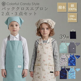 【最大1336円OFF限定特価】バッククロス 手提げバッグ 三角巾 3点セット 2点セット かぶるだけ 子どもエプロン キッズ エプロン バッグ こども 撥水 綿100% 100-120cmサイズ 子供 子供用 子ども かんたん 簡単 幼児 小学生 可愛い 男の子