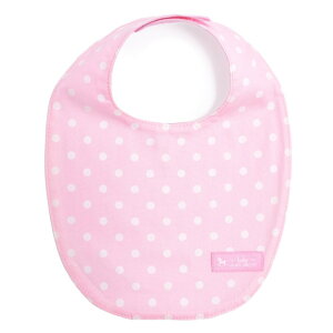 【特別割引50%OFF】【ゆうパケット配送】 スタイ 丸型タイプ ポルカドット ピンク ビブ よだれかけ 大きめ よだれカバー エプロン お食事 前掛け 赤ちゃん ベビー 出産祝い ギフト 女の子 小