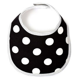 スタイ・ビブ・よだれかけ(丸型) polka dot large(black) (ビブ よだれかけ エプロン お食事 前掛け 赤ちゃん ベビー 新生児 出産祝い ギフト 女の子) 小学校