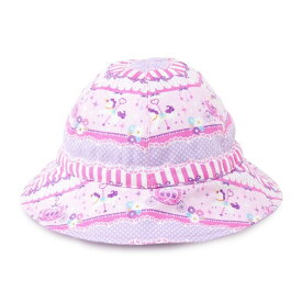 ベビー帽子 ハット レースチュールとメリーゴーランド(ピンク)(赤ちゃん ベビー 出産祝い女の子) 小学校