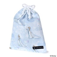 【ゆうパケット配送】 ディズニー 巾着 中 マチ無し給食袋 Elsa FROZEN エルサ アナと雪の女王 子供用 巾…
