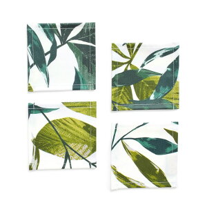 【ゆうパケット配送】 コースター 4枚セット ラミネート ボタニカルリーフ リーフ ボタニカル おしゃれ 布 キッチン雑貨 プレゼント デザイン 防水 ビニール シンプル 雑貨 キッチングッズ