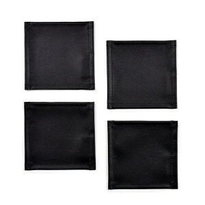 【ゆうパケット配送】 コースター 4枚セット ラミネートタイプ 無地オックス ブラック シンプル おしゃれ 布 キッチン雑貨 プレゼント デザイン シンプル 雑貨 キッチングッズ インテリア