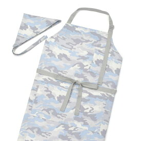 エプロン 150〜170 三角巾付き カモフラ アイスグレー エプロン 三角巾 家庭科 調理実習 料理 小学生 高学年 中学生 高校生 大人用 150 170 小学校 中学校 高校