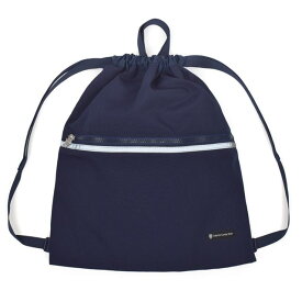 ランドセルの上から背負えるナップサック 巾着 大サイズ ファスナーポケット付き 撥水ノーアイロン ディープネイビー 子供用 体操着入れ 子供 キッズ お着替え袋 ランドセルの上から 体操服入れ 体操服袋 小学生 小学校