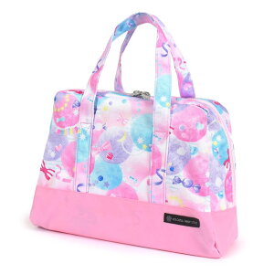 セミボストン プールバッグ レッスンバッグ 撥水 軽量 ふわふわキュートなキャンディポップ ボストン キッズ ボストン おしゃれ ラミネート 防水 水泳バッグ 手提げ 小学生 幼稚園 子供 男