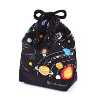 【ゆうパケット配送】 巾着 小 コップ袋 ネームタグ付き 撥水ノーアイロン 太陽系惑星とコスモプラネタリ…