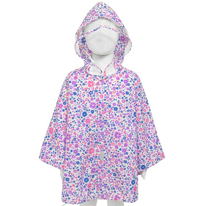 楽天市場 レインポンチョ フラワー模様のエアリーシャワー 子供用 合羽 カッパ キッズ レインコート Colorful Candy Style