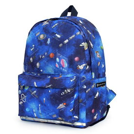 リュックサック チェストベルト付き リフレクター付き 撥水 未来の惑星探査と宇宙船 子供用 小学生 キッズ 通園リュック 子供 かわいい 遠足リュック バックパック チェストベルト ビニールコーティング 子供用リュック 小学校