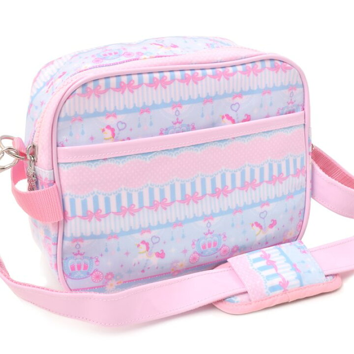 楽天市場 通園バッグ レースチュールとメリーゴーランド ライトブルー 子供用 通園バッグ ショルダー 幼稚園 バッグ 保育園 通園カバン 撥水 おしゃれ かわいい Colorful Candy Style