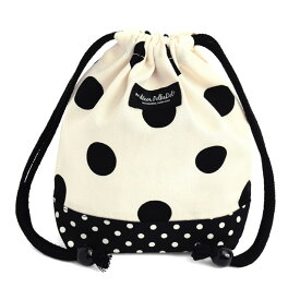 【ゆうパケット配送】decor PolkaDot 巾着 小 コップ袋 polka dot large(twill・white)xpolka dot small(twill・black) 子供用 巾着袋 コップ入れ コップ袋 巾着 コップ入れ 巾着袋 小 保育園 コップ 袋 幼稚園 入園準備 小学校