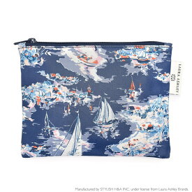 【最大15％OFFクーポンあり】【新生活応援価格】【ゆうパケット配送】 LAURA ASHLEY フラットポーチ ポーチ おしゃれ Riviera おしゃれ 小物入れ コスメポーチ マスクポーチ 化粧ポーチ レディース かわいい ギフト