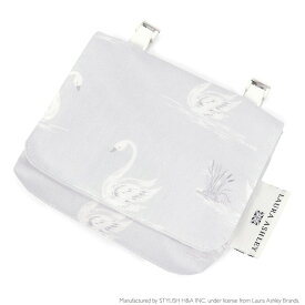 【10％OFF SALE】LAURA ASHLEY 移動ポケット ラージタイプ 付けポケット Swans 子供用 付けポケット 子供 移動ポケット ポケットポーチ ラージタイプ ハンカチ ティッシュ ウエストポーチ クリップポーチ マスクケース 小学校