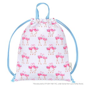 LAURA ASHLEY ナップサック キルティング Pretty Flamingo 子供用 ナップサック 巾着 体操着入れ 小学生 子供 キッズ お着替え袋 おしゃれ ランドセルの上から 小学校