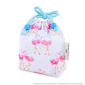 【ゆうパケット配送】LAURA ASHLEY 巾着 小 コップ袋 Pretty Flamingo 子供用 巾着袋 コップ入れ コップ袋 巾着 コップ入れ 巾着袋 小 保育園 コップ 袋 幼稚園 入園準備 小学校