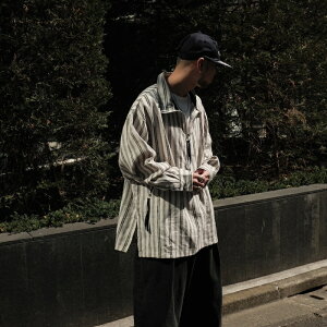 �y�q�ɍ݌ɁzTHE MAGUEY / HEMP ANORAK BLACK STRIPE 25SS �V�� ��������