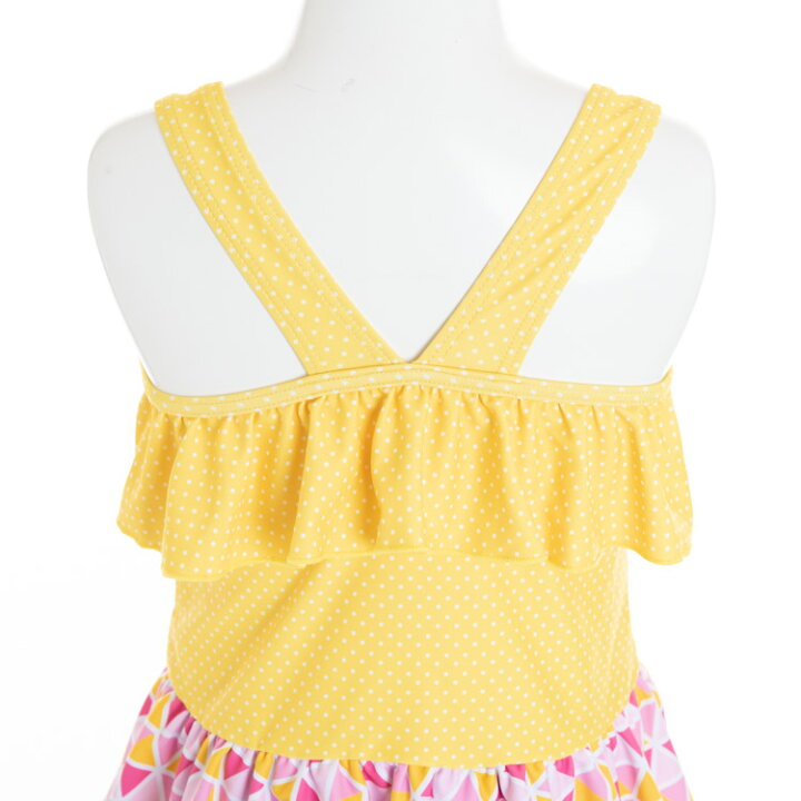 楽天市場 子供水着 女の子 キッズ 水着 Sandia サンディア ミニドット切替 三角 ベビー 80cm 90cm トドラー 100cm 110cm 1cm 130cm キャップ付き 水着 ラッシュガードのcdmストア