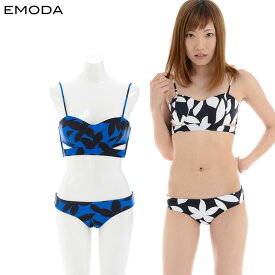 EMODA バイカラーリーフ バンドゥビキニ レディース 水着