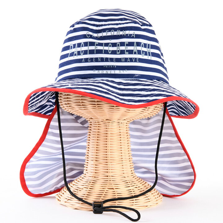 市場】CaliforniaShore UV マリンハット キッズ 子供 首回りガード付き 帽子 ハット : 水着 ラッシュガードのCDMストア