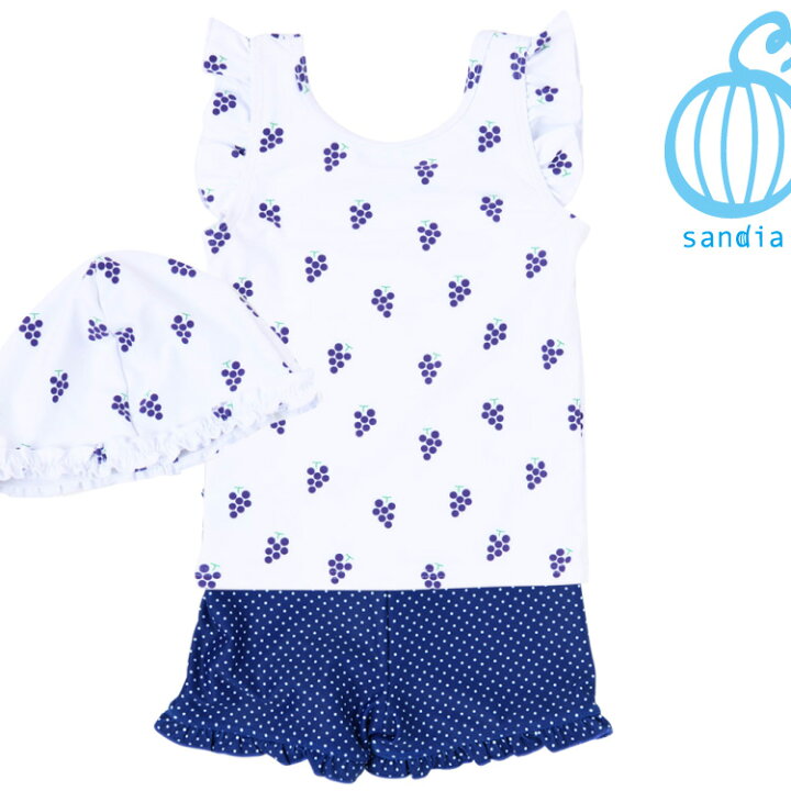 楽天市場 Sandia サンディア セパレートぶどう 子供水着 水着 セパレート ラッシュガード セット 女の子 キッズ ベビー 子供 80 130cm Uv あす楽 水着 ラッシュガードのcdmストア