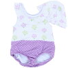 Sandiaサンディアベビー水着女の子プリントグレコあじさいロンパースキャップ付き【ベビー水着水着UVカット】【メール便送料無料】