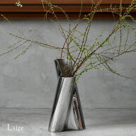 ジョージジェンセン ベース Lサイズ 高さ34cm リチュース Georg Jensen LITUUS 花瓶 ステンレス シルバー…