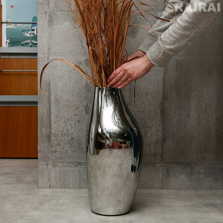 楽天市場】ジョージジェンセン フラワーベース ステンレス H27cm H46cm 