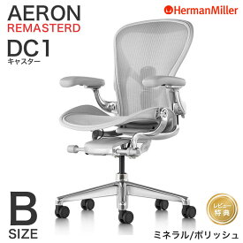 ハーマンミラー アーロンチェア リマスタード ミネラルフレーム ポリッシュベース Bサイズ DC1キャスター Herman Miller Aeron Chairs Remastered 【レビュープレゼント】