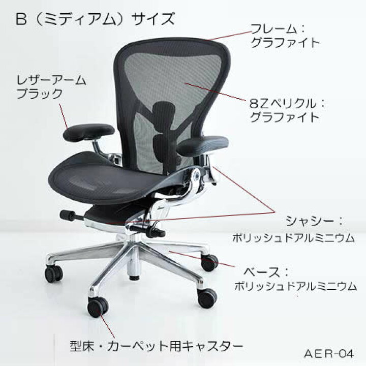 楽天市場】ハーマンミラー アーロンチェア リマスタード グラファイト 