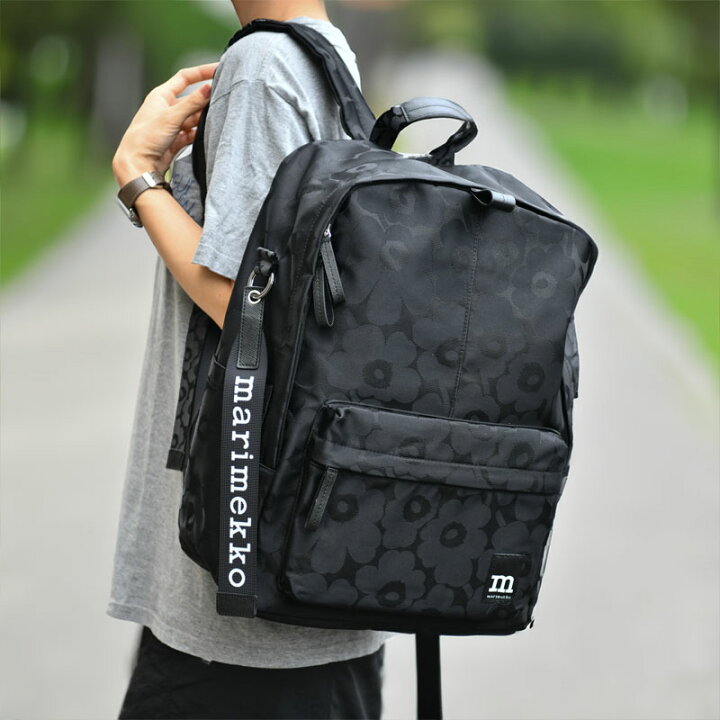 楽天市場】マリメッコ ジップ トップ バックパック ウニッコ ブラック  