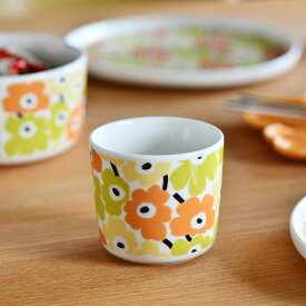 マリメッコ アジア限定 ラテマグ 1個 【単品】 200ml ピックイネン ウニッコ マルチカラー イエロー×グリーン marimekko Pikkuinen Unikko おしゃれ かわいい 人気 送料無料