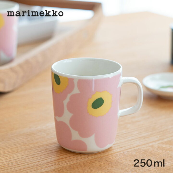 楽天市場】マリメッコ マグカップ 250ml ウニッコ ホワイト×ピンク 