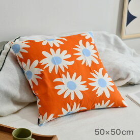 マリメッコ クッションカバー 50×50cm ラカスタ オレンジ marimekko Rakastaa オレンジ×オフホワイト おしゃれ かわいい 送料無料