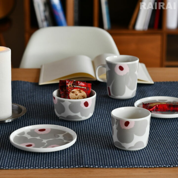 楽天市場】マリメッコ プレート 13.5cm ウニッコ ライトグレー×ピンク  