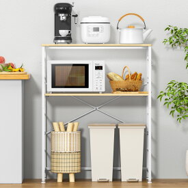 【365日出荷&特典付】ゴミ箱上ラック 幅80×奥行40×高さ100cm キッチンラック 5段可動棚 レンジラック 伸縮 木製 レンジ台 キッチン収納 レンジボードスチール 耐荷重75kg 省スペース アジャスター付き おしゃれ キッチンボード 収納ラック 隙間収納